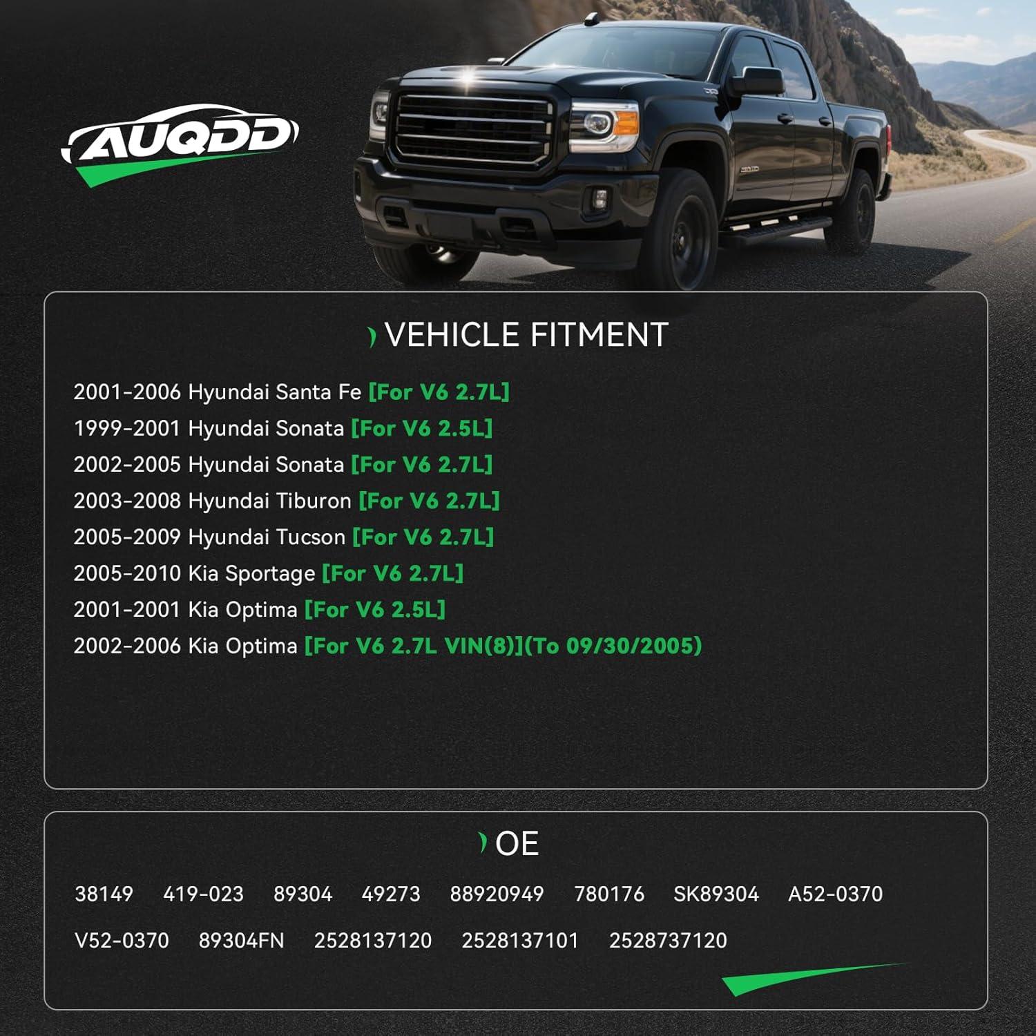 imageAUQDD 38149 Belt Tensioner and Pulley Assembly For 25L27L Fit For 0106 Hyundai Santa Fe9905 Sonata0308 Tiburon0509 Tucson 0105 Kia Optima0510 Sportage 2528137120 2528137101