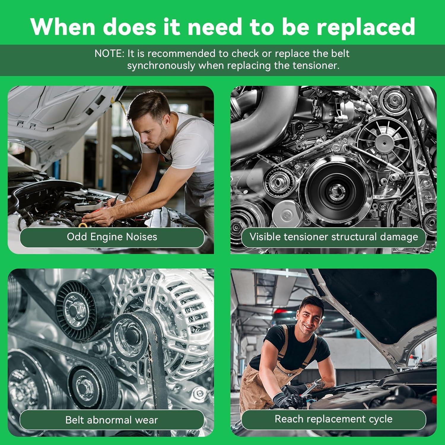 imageAUQDD 38149 Belt Tensioner and Pulley Assembly For 25L27L Fit For 0106 Hyundai Santa Fe9905 Sonata0308 Tiburon0509 Tucson 0105 Kia Optima0510 Sportage 2528137120 2528137101