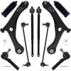 imageAUQDD 10Pc Front End Kit Fit For 0820 Dodge Grand Caravan 0816 Chrysler Town ampamp Country 2 Lower Control Arm wBall Joint 2 Sway Bar Link 4 Outer Inner Tie Rod End K622033 K7258 ES80646 ES8004038Ps For 0820 Grand Caravan