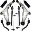 imageAUQDD 10Pc Front End Suspension Kit Fit For 1320 Nissan Pathfinder Infiniti QX60 2 Lower Control Arm wBall Joint 2 Sway Bar Link 4 Outer ampamp Inner Tie Rod End  K623063 K750282 EV801209 ES80126510Pc For 1320 Pathfinder