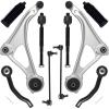 imageAUQDD 10Pc Front End Suspension Kit Fit For 1320 Nissan Pathfinder Infiniti QX60 2 Lower Control Arm wBall Joint 2 Sway Bar Link 4 Outer ampamp Inner Tie Rod End  K623063 K750282 EV801209 ES80126510Pc For 1518 Altima1623 Maxima