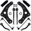 imageAUQDD 10Pc Front End Suspension Kit Fit For 20122019 Nissan Versa 1419 Versa Note 2 Lower Control Arm wBall Joint 2 Sway Bar Link 4 Outer ampamp Inner Tie Rod End  K621576 K621577 K750098 EV800862