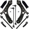 imageAUQDD 10Pcs Front End Suspension Kit Fit For 20112018 Volkswagen Jetta w4Door Sedan 2 Lower Control Arm wBall Joint 2 Sway Bar Link 4 Outer Inner Tie Rod End  K621949 K80478 EV80665 ES80666
