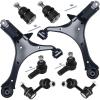 imageAUQDD 8Pcs Front End Suspension Kit Fit For 20032011 Honda Element EX and LX 2 Lower Control Arm 2 Ball Joint 2 Sway Bar Link 2 Outer Tie Rod End  K622173 K622174 K90454 K90455 ES80995 K5000048Pcs For 0311 Element