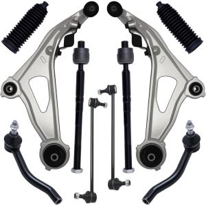 imageAUQDD 10Pc Front End Suspension Kit Fit For 1320 Nissan Pathfinder Infiniti QX60 2 Lower Control Arm wBall Joint 2 Sway Bar Link 4 Outer ampamp Inner Tie Rod End  K623063 K750282 EV801209 ES80126510Pc For 1320 Pathfinder