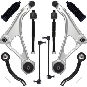 imageAUQDD 10Pc Front End Suspension Kit Fit For 1320 Nissan Pathfinder Infiniti QX60 2 Lower Control Arm wBall Joint 2 Sway Bar Link 4 Outer ampamp Inner Tie Rod End  K623063 K750282 EV801209 ES80126510Pc For 1518 Altima1623 Maxima