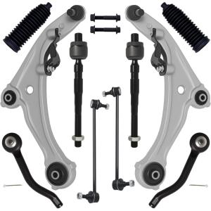 imageAUQDD 10Pc Front End Suspension Kit Fit For 1320 Nissan Pathfinder Infiniti QX60 2 Lower Control Arm wBall Joint 2 Sway Bar Link 4 Outer ampamp Inner Tie Rod End  K623063 K750282 EV801209 ES80126510Pc For 0712 Altima