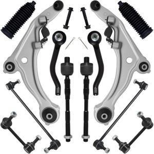 imageAUQDD 10Pc Front End Suspension Kit Fit For 1320 Nissan Pathfinder Infiniti QX60 2 Lower Control Arm wBall Joint 2 Sway Bar Link 4 Outer ampamp Inner Tie Rod End  K623063 K750282 EV801209 ES80126512Pc For 0914 Maxima