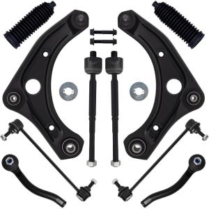 imageAUQDD 10Pc Front End Suspension Kit Fit For 20122019 Nissan Versa 1419 Versa Note 2 Lower Control Arm wBall Joint 2 Sway Bar Link 4 Outer ampamp Inner Tie Rod End  K621576 K621577 K750098 EV800862
