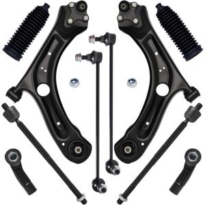 imageAUQDD 10Pc Front End Suspension Kit Fit For 20122019 Volkswagen Beetle 122022 Passat 2 Lower Control Arm wBall Joint 2 Sway Bar Link 4 Outer Inner Tie Rod End  522837 K80478 EV800899 ES80666