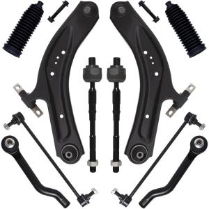 imageAUQDD 10Pc Front End Suspension Kit Fit For 20142020 Nissan Rogue 1722 Rogue Sport 2 Lower Control Arm wBall Joint 2 Sway Bar Link 4 Outer Inner Tie Rod End  K623110 K750783 EV801396 ES8012208Ps For 1420 Rogue