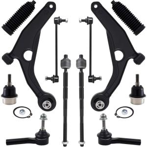 imageAUQDD 12Pc Front End Suspension Kit Fit For 20092020 Dodge Journey 2 Lower Control Arm 2 Ball Joint 2 Sway Bar Link 4 Outer Inner Tie Rod End 2 Boots  K641333 K750382 EV800611 ES800408 K50012012Pc For 1114 Chrysler 200
