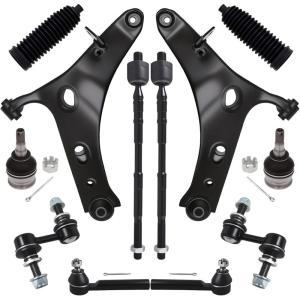 imageAUQDD 12Pcs Front End Suspension Kit Fit For 20102014 Subaru Outback 2 Lower Control Arm 2 Ball Joint 2 Sway Bar Link 4 Outer ampamp Inner Tie Rod End  522831 522832 543650 K750084 ES3712 K951312Pc For 1418 Forester