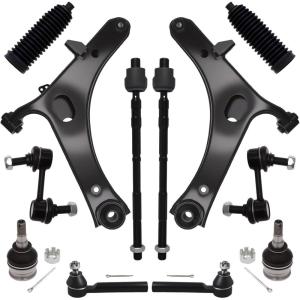imageAUQDD 12Pcs Front End Suspension Kit Fit For 20102014 Subaru Outback 2 Lower Control Arm 2 Ball Joint 2 Sway Bar Link 4 Outer ampamp Inner Tie Rod End  522831 522832 543650 K750084 ES3712 K951312Pc For 1216 Impreza w20L