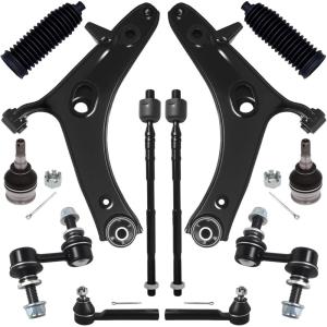 imageAUQDD 12Pcs Front End Suspension Kit Fit For 20102014 Subaru Outback 2 Lower Control Arm 2 Ball Joint 2 Sway Bar Link 4 Outer ampamp Inner Tie Rod End  522831 522832 543650 K750084 ES3712 K951312Pc For 1317 Crosstrek