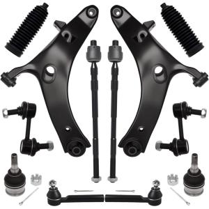 imageAUQDD 12Pcs Front End Suspension Kit Fit For 20102014 Subaru Outback 2 Lower Control Arm 2 Ball Joint 2 Sway Bar Link 4 Outer ampamp Inner Tie Rod End  522831 522832 543650 K750084 ES3712 K951312Pc For 0913 Forester