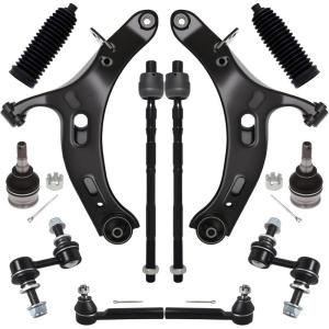 imageAUQDD 12Pcs Front End Suspension Kit Fit For 20102014 Subaru Outback 2 Lower Control Arm 2 Ball Joint 2 Sway Bar Link 4 Outer ampamp Inner Tie Rod End  522831 522832 543650 K750084 ES3712 K951312Pc For 1014 Outback