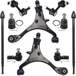 imageAUQDD 8Pcs Front End Suspension Kit Fit For 20032011 Honda Element EX and LX 2 Lower Control Arm 2 Ball Joint 2 Sway Bar Link 2 Outer Tie Rod End  K622173 K622174 K90454 K90455 ES80995 K50000410Pcs For 0206 CRV