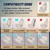 imageAUQDD Full Set 5 Seats Car Seat Covers Nappa Leather Cushion Protector Accessories Fit for Most SUV Sedans Waterproof Breathable Universal Automotive Luxury Front Back Seat Covers BlackampampRed