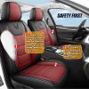 imageAUQDD Full Set 5 Seats Car Seat Covers Nappa Leather Cushion Protector Accessories Fit for Most SUV Sedans Waterproof Breathable Universal Automotive Luxury Front Back Seat Covers BlackampampRed