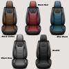 imageAUQDD Full Set 5 Seats Car Seat Covers Nappa Leather Cushion Protector Accessories Fit for Most SUV Sedans Waterproof Breathable Universal Automotive Luxury Front Back Seat Covers BlackampampRed