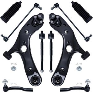 imageAUQDD 10Pc Front End Suspension Kit Fit For 1015 Toyota Prius 1117 Lexus CT200h 2 Lower Control Arm wBall Joint 2 Sway Bar Link 4 Outer Inner Tie Rod End  K622202 K750043 543705 ES800841