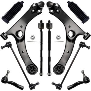 imageAUQDD 10Pc Front End Suspension Kit Fit For 20052007 20082010 Scion tC 2 Lower Control Arm wBall Joint 2 Sway Bar Link 4 Outer ampamp Inner Tie Rod End  K623914 MS86127 K80230 EV800096 ES3654