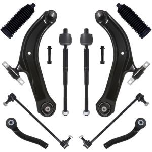 imageAUQDD 10Pc Front End Suspension Kit Fit For 20072012 Nissan Sentra 2 Lower Control Arm wBall Joint 2 Sway Bar Link 4 Outer Inner Tie Rod End  K620373 K620374 K750096 EV800820 ES800574 ES800575