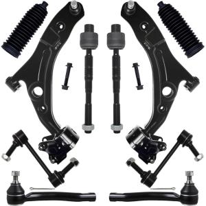imageAUQDD 10Pc Front End Suspension Kit Fit For 20072014 Ford Edge 20072015 Lincoln MKX 2 Lower Control Arm wBall Joint 2 Sway Bar Link 4 Outer Inner Tie Rod End K620486 K750159 EV800576 ES800473
