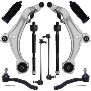 imageAUQDD 10Pc Front End Suspension Kit Fit For 20112017 Nissan Quest 2 Lower Control Arm wBall Joint 2 Sway Bar Link 4 Outer ampamp Inner Tie Rod End 2 Boots  524221 524222 K750783 EV801340 ES801267