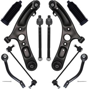imageAUQDD 10Pcs Front End Suspension Kit Fit For 20112016 Hyundai Elantra Sedan 1217 Veloster 2 Lower Control Arm wBall Joint 2 Sway Bar Link 4 Outer ampamp Inner Tie Rod End  K622232 K622646 EV800886