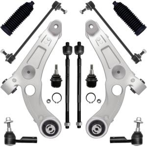 imageAUQDD 12Pc Front End Suspension Kit AWD wOff Road Package Fit For 1418 Jeep Cherokee 2 Lower Control Arm 2 Ball Joint 2 Sway Bar Link 4 Inner Outer Tie Rod End  K643179 K750741 EV80106812Pc 1418 Cherokee FWD