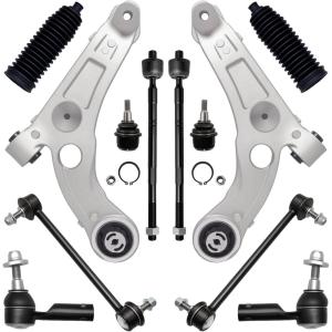 imageAUQDD 12Pc Front End Suspension Kit AWD wOff Road Package Fit For 1418 Jeep Cherokee 2 Lower Control Arm 2 Ball Joint 2 Sway Bar Link 4 Inner Outer Tie Rod End  K643179 K750741 EV80106812Pc 1418 Cherokee AWD wo OffRoad