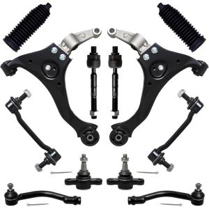 imageAUQDD 12Pc Front End Suspension Kit Fit For 20062010 Hyundai Sonata 2 Lower Control Arm 2 Ball Joint 2 Sway Bar Link 4 Outer ampamp Inner Tie Rod End 2 Boot  K641391 K80949 EV800345 ES800335 K500035