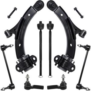 imageAUQDD 8Pc Front End Suspension Kit Fit For 1114 Ford Mustang 2014 for GT Base 2 Lower Control Arm wBall Joint 2 Sway Bar Link 4 Outer ampamp Inner Tie Rod End  K622155 K80899 EV800801 ES80805
