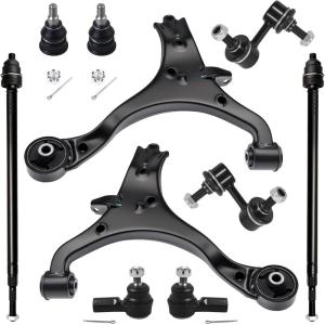 imageAUQDD 10Pcs Front End Suspension Kit Fit For 20062011 Honda Civic 13L 18L 2 Lower Control Arm wBall Joint 2 Sway Bar Link 4 Outer Inner Tie Rod End  K620382 K620383 EV800246 ES800373 K8076810Pcs For 0105 Civic