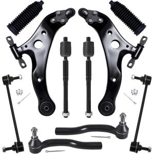 imageAUQDD 10Pcs Front End Kit Fit For 20122017 Toyota Camry 20132018 Avalon 2 Lower Control Arm wBall Joint 2 Sway Bar Link 4 Outer Inner Tie Rod End  K621476 K621477 K750123 EV801497 ES80093010Pcs For 0406 Camry0408 Solara