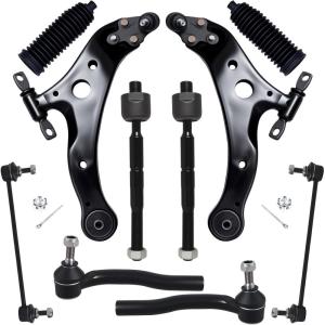 imageAUQDD 10Pcs Front End Kit Fit For 20122017 Toyota Camry 20132018 Avalon 2 Lower Control Arm wBall Joint 2 Sway Bar Link 4 Outer Inner Tie Rod End  K621476 K621477 K750123 EV801497 ES80093010Pcs For 1217 Camry1318 Avalon
