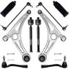 imageAUQDD 10Pc Front End Suspension Kit Fit For 2018 2019 Hyundai Sonata 2 Lower Control Arm wBall Joint 2 Sway Bar Link 4 Outer Inner Tie Rod End  K623733 K623734 K750793 EV801307 MS90672