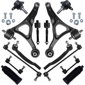 image14Pcs Front End Suspension Kit Fit For 20032014 Volvo XC90 2 Lower Control Arm 2 Ball Joint 4 Sway Bar Link 4 Outer ampamp Inner Tie Rod End  K640446 K80501 EV800043 ES800857 K500153 K8042512Ps For 0314 XC90