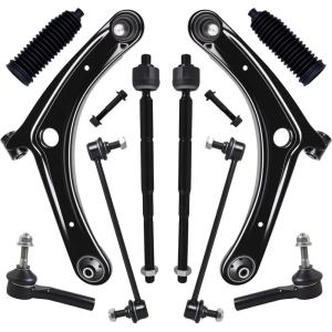 imageAUQDD 10Pc Front End Kit Fit For 20072017 Jeep Compass Patriot 0712 Dodge Caliber 2 Lower Control Arm wBall Joint 2 Sway Bar Link 4 Outer Inner Tie Rod End  K620065 K620066 EV80645 ES800408