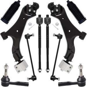 imageAUQDD 10Pc Front End Kit Fit For 20102017 Chevy Equinox GMC Terrain w24L 2 Lower Control Arm wBall Joint 2 Sway Bar Link 4 Outer Inner Tie Rod End  524157 524158 K750188 EV800648 ES800640