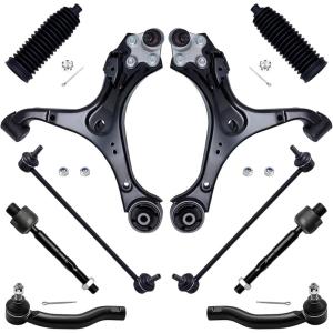 imageAUQDD 10Pc Front End Suspension Kit Fit For 20122015 Honda Civic 1315 Acura ILX 2 Lower Control Arm wBall Joint 2 Sway Bar Link 4 Outer ampamp Inner Tie Rod End  520695 K750605 EV800906 ES800912