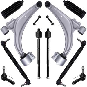 imageAUQDD 10Pc Front Suspension Kit Fit For 1217 Buick Verano 1115 Chevy Cruze Volt 2 Lower Control Arm wBall Joint 2 Sway Bar Link 4 Outer ampamp Inner Tie Rod End  K621751 K750519 EV800884 ES800949