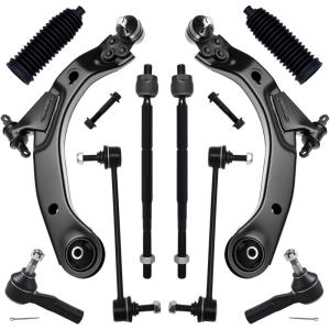 imageAUQDD 10Pcs Front End Suspension Kit Fit For 0510 Chevy Cobalt 0710 HHR Pontiac G5 2 Lower Control Arm wBall Joint 2 Sway Bar Link 4 Outer Inner Tie Rod End 2 Boots  K620301 K750012 EV804458Pcs  Front Suspension Kit