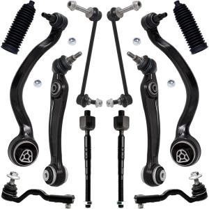 imageAUQDD 12Pc Front Suspension Kit Wo Adaptive Drive Fit For 20142018 BMW X5 1519 X6 Lower Control Arm wBall Joint Sway Bar Link Outer Inner Tie Rod End  K622956 K623279 K750217 EV801479