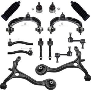 imageAUQDD 14Pc Front End Suspension Kit Fit For 20082012 Honda Accord 4 Control Arm 2 Ball Joint 2 Sway Bar Link 4 Inner Outer Tie Rod End  K641112 K620614 K90456 EV800461 ES800459 K50028914Pcs For 0812 Accord
