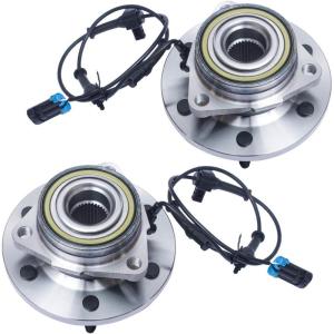 imageAUQDD 515093 x2 6 Lug WABS Front Wheel Hub and Bearing Assembly Compatible With 2006 2007 2008 Hummer H3