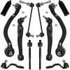 imageAUQDD 12Pc Front Suspension Kit WAdaptive Drive Fit For 0713 BMW X5 0814 X6 4 Lower Control Arm wBall Joint 2 Sway Bar Link 4 Inner Outer Tie Rod End  K620799 K620801 K750215 MS10668