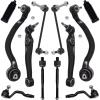 imageAUQDD 12Pc Front Suspension Kit Wo Adaptive Drive Fit For 0713 BMW X5 0814 X6 4 Lower Control Arm wBall Joint 2 Sway Bar Link 4 Inner Outer Tie Rod End  K620799 K620800 K750217 EV800298